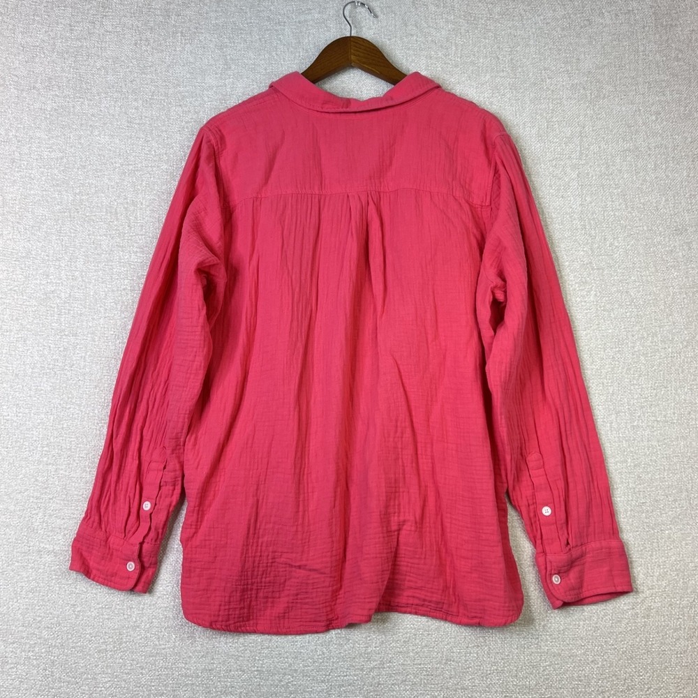 J Crew 100% Cotton Tunic Pink Boho Lagenlook Coastal Top Women's Size XL - Picture 2 of 9